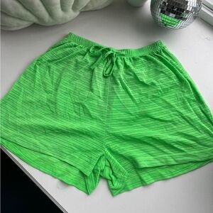 Neon Green Women's Mesh Shorts Size L Swimwear